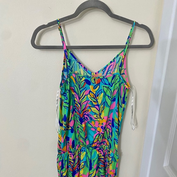 Lilly Pulitzer Deanna Tank Top Romper in Hot Spot - Picture 2 of 4